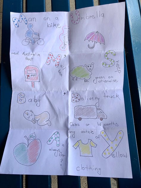 Handmade game, playing banagrams, prizes