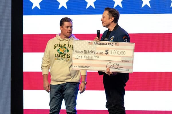 Musk Gives $1 Million Checks to Voters Amid Wisconsin Court Race - The New  York Times