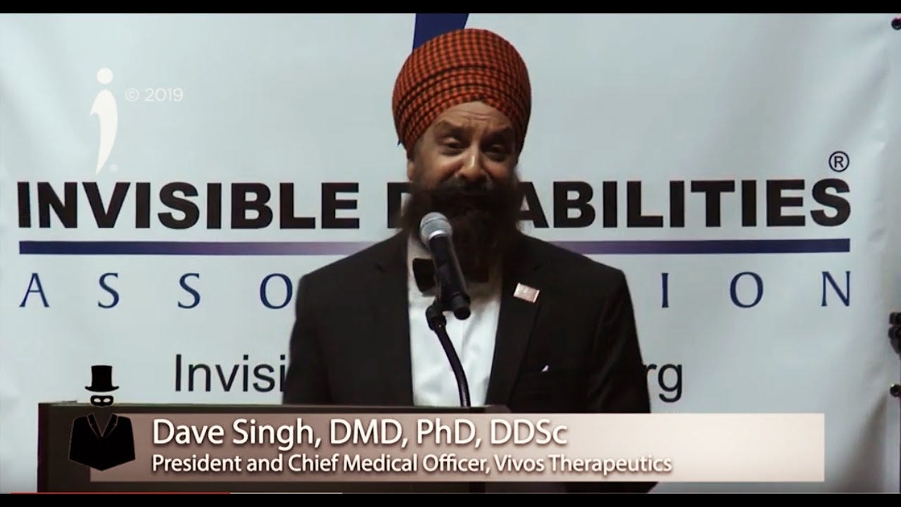 Dr. Dave Singh | Vivos Therapeutics | Healthy Living Award | Invisible  Disabilities Association