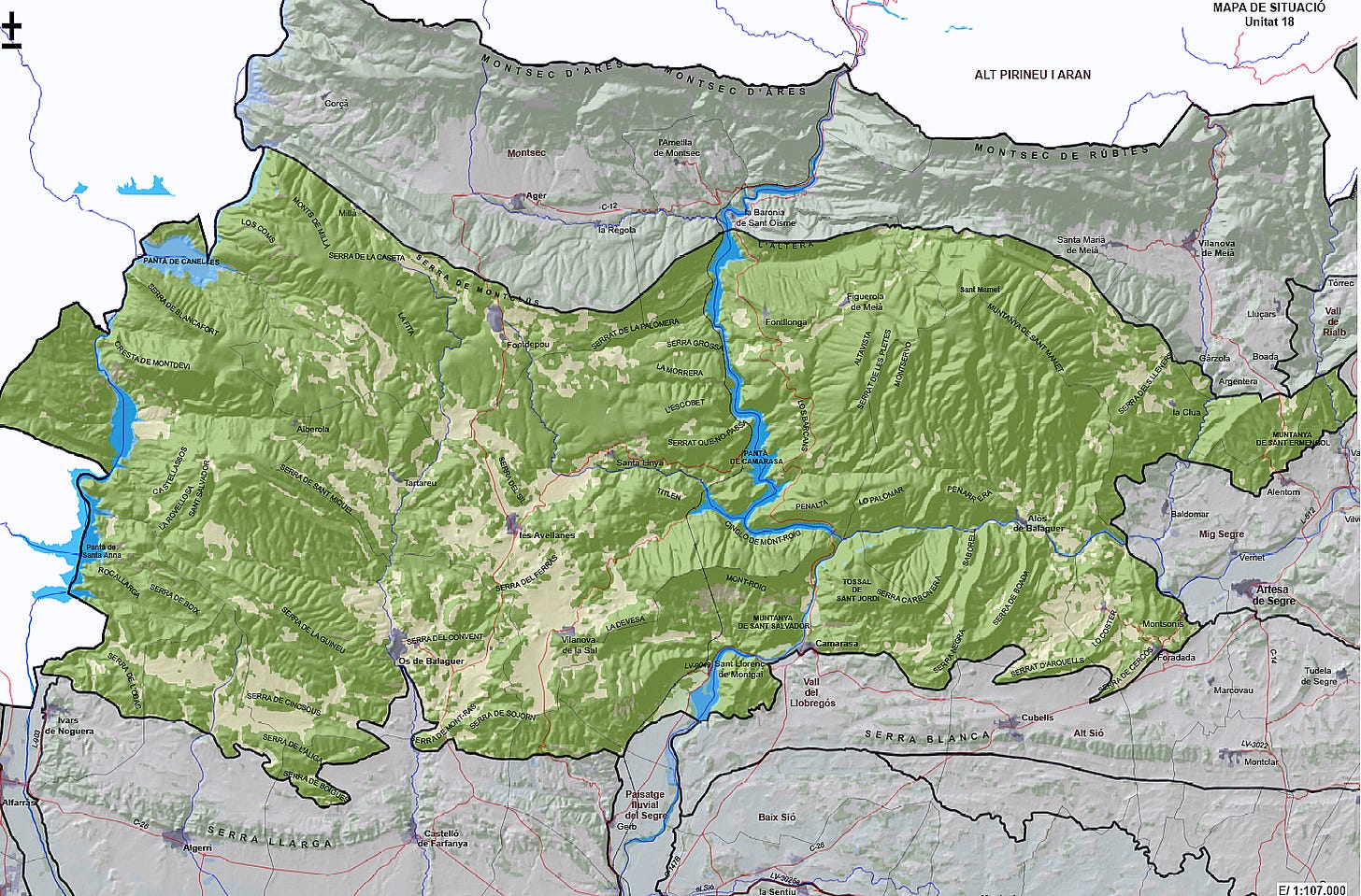 Mapa del Paisatge dels Aspres de La Noguera segons l'Observatori del Paisatge. Mapa del Paisatge dels Aspres de La Noguera segons l'Observatori del Paisatge.