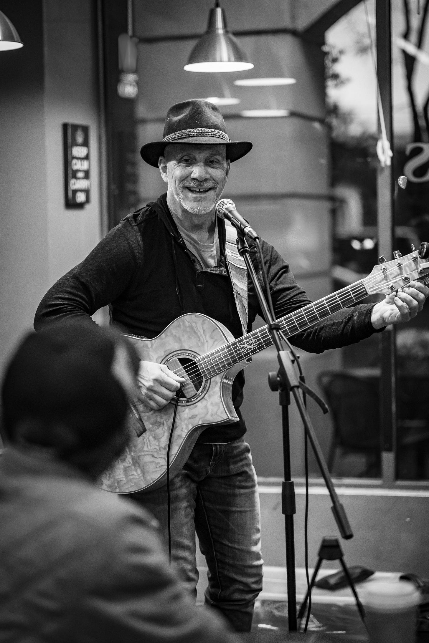 Songwriter, Matthew Moran, at Barclay's Coffee in Northridge