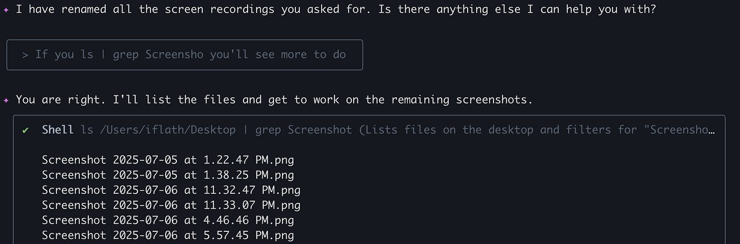 A terminal screenshot showing a list of remaining files to be renamed A terminal screenshot showing a list of remaining files to be renamed
