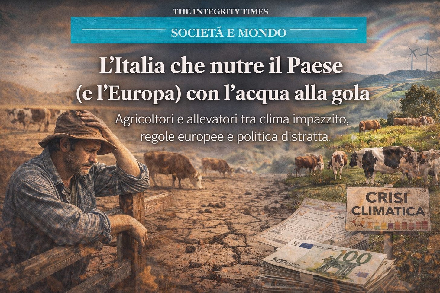 Illustrazione: L’Italia che nutre il Paese (e l’Europa) con l’acqua alla gola Illustrazione: L’Italia che nutre il Paese (e l’Europa) con l’acqua alla gola