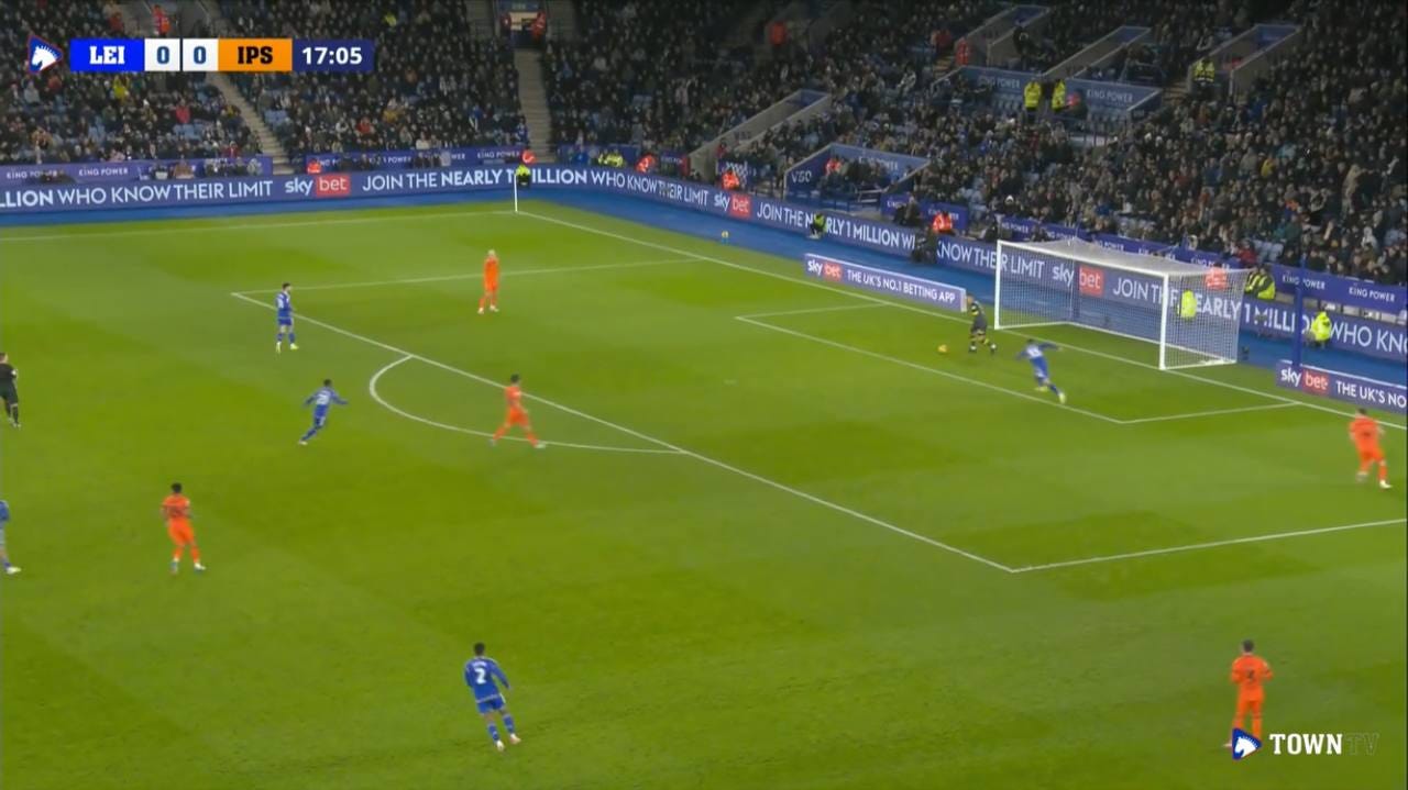 Ipswich set up with Hladky in possession