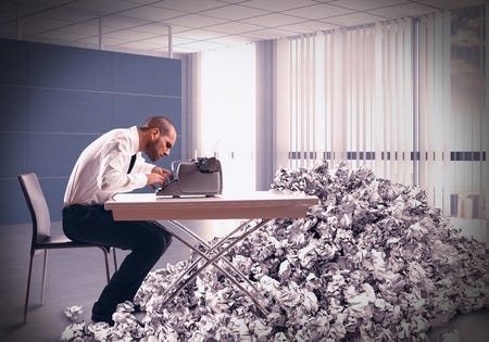 Man with many drafts - Image purchased via www.123rf.com