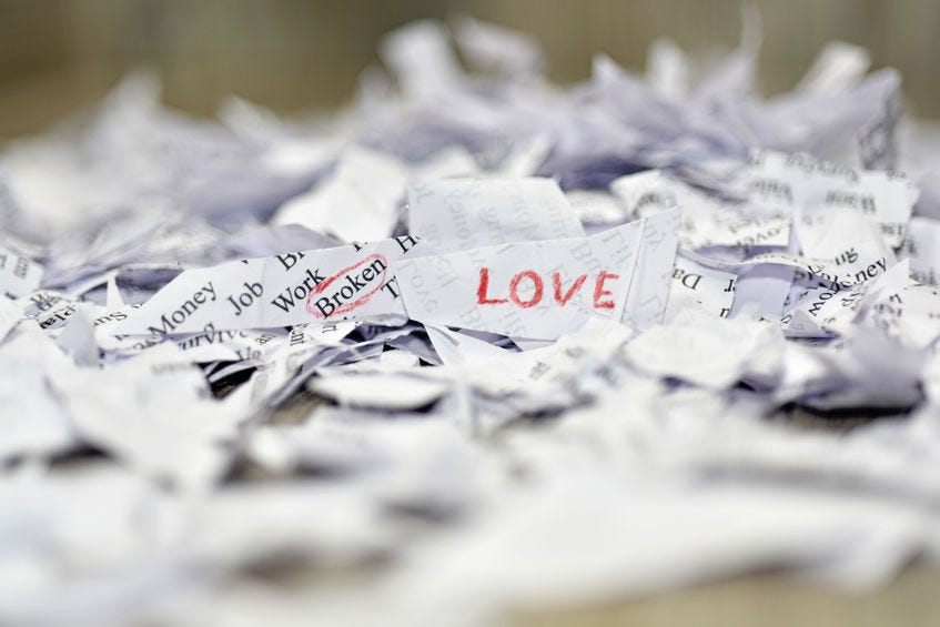 73418340 - abstraction of broken relationships. a lot of torned pieces of paper 73418340 - abstraction of broken relationships. a lot of torned pieces of paper