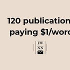 120 publications paying $1/word