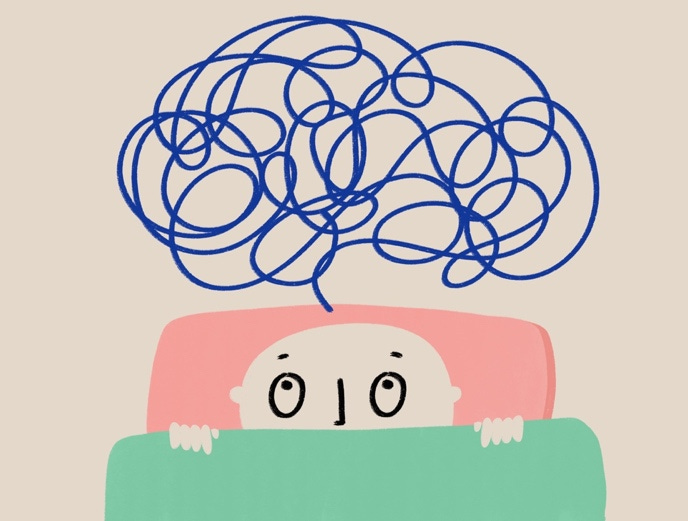 Thought squiggles of little boy Thought squiggles of little boy