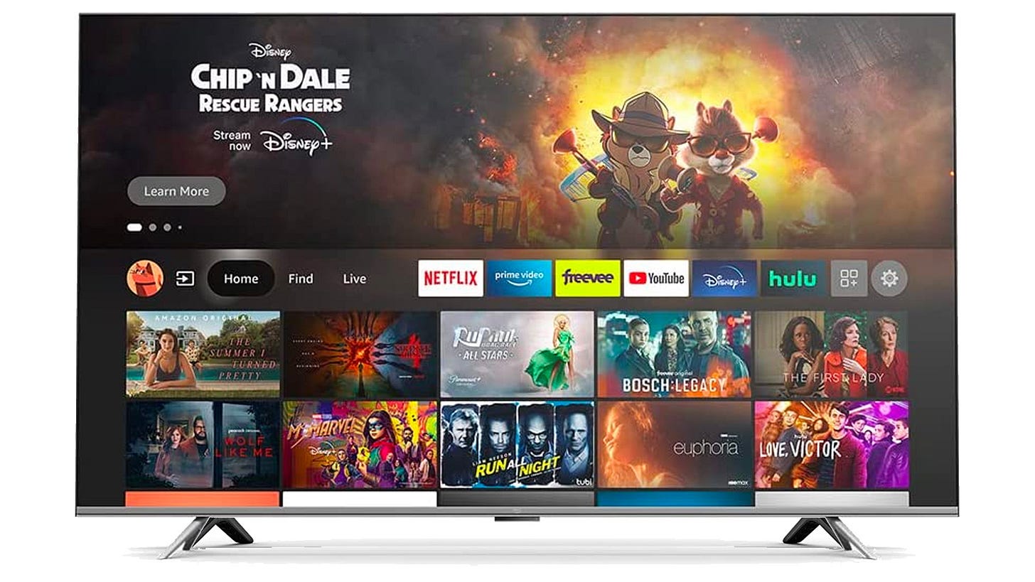 75" Amazon Omni Fire TV on a white background