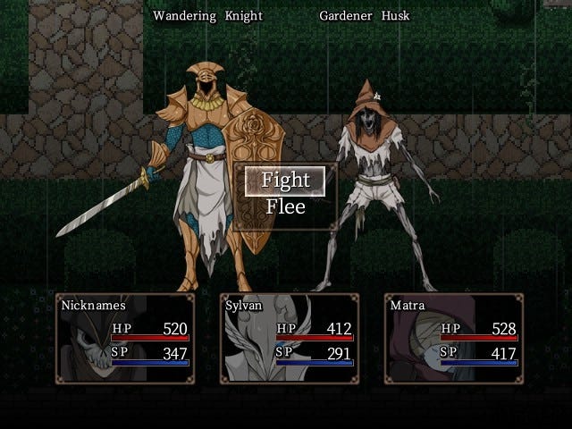 A fight against an undead knight and an undead gardener