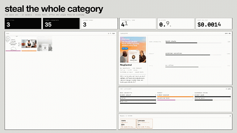 Animated GIF showing three separate interfaces built with or using Jev. The first interface is a visual dashboard with category labels, image thumbnails, structured content cards, and metadata fields. The second is a scoring and evaluation interface with multiple criteria, numerical results, and horizontal status indicators used to assess content or structured inputs. The third is a conversational-style interface with a text input area and reaction controls. Together, the three examples demonstrate different ways Jev can be embedded into products: visual classification, structured scoring and evaluation, and lightweight user-facing decision interfaces.