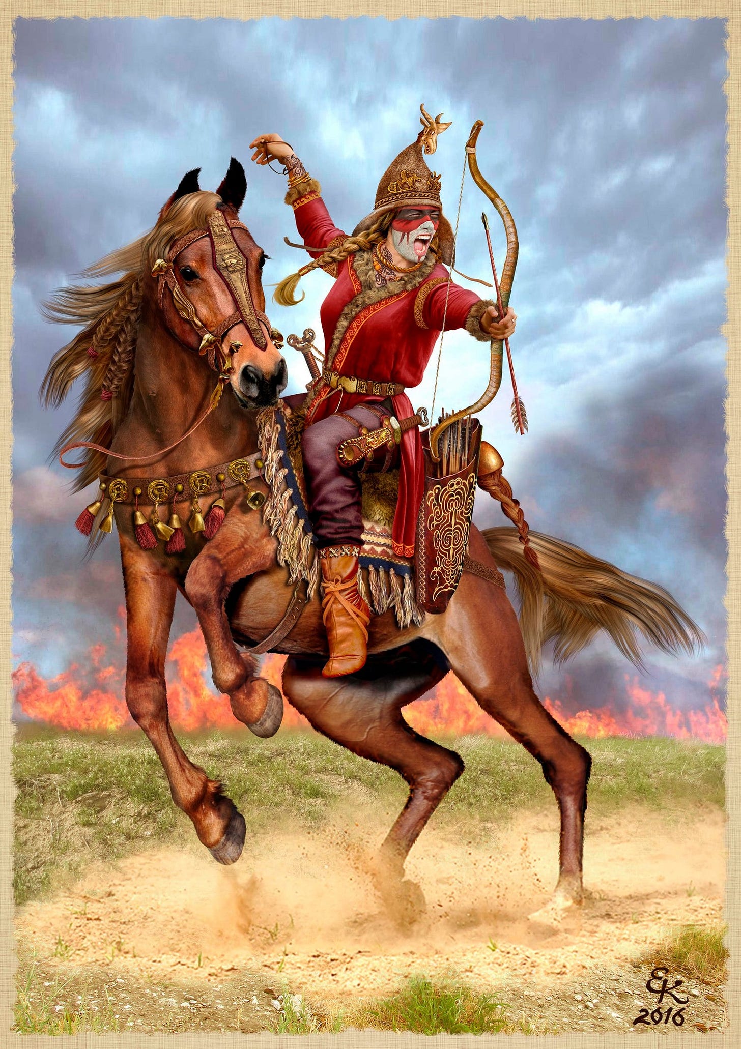Amazon (Scythian) Warrioress by Jewgeni Kraj : r/armoredwomen