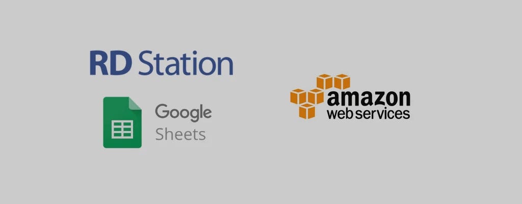 RD Station, Google Sheets and Amazon AWS logos side by side.