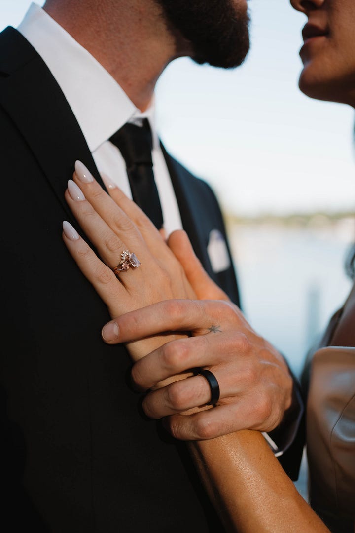 couple getting married at wedding