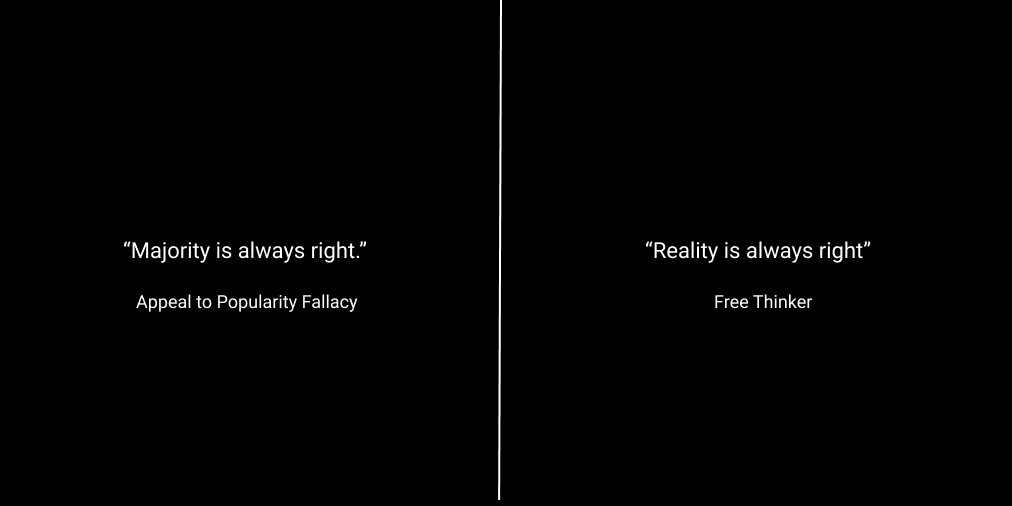 Appeal to popularity versus free