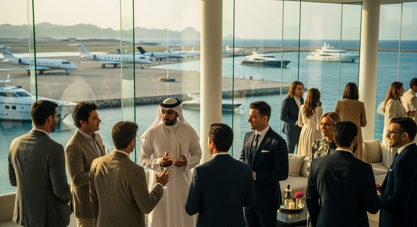 Image of Cocktail party at the billionaire's club - AI image.