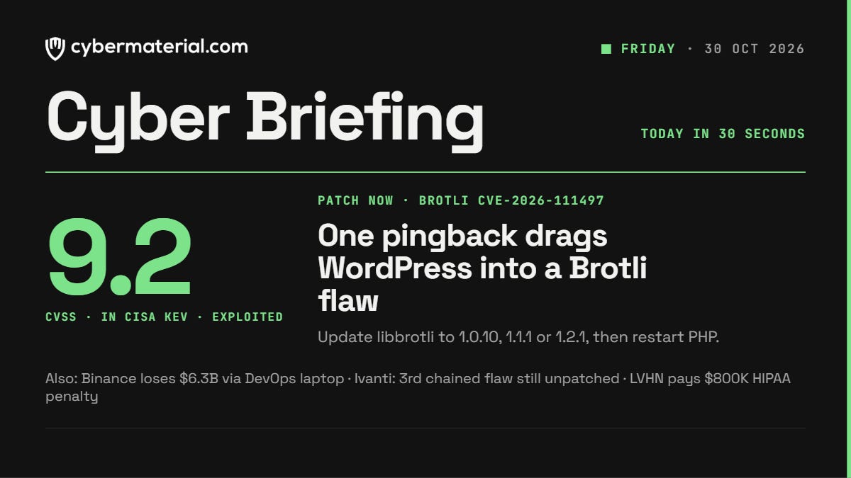 Cyber Briefing – October 30, 2026
