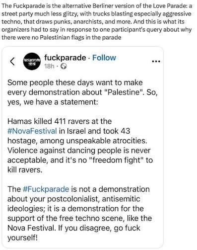 The dance floor should be a place of freedom, community, and celebration, not hate. No artist should be harassed or forced off stage because they're Jewish. As a Nova Music Festival survivor, The dance floor should be a place of freedom, community, and celebration, not hate. No artist should be harassed or forced off stage because they're Jewish. As a Nova Music Festival survivor,