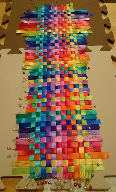 Rainbow ribbon weaving Rainbow ribbon weaving