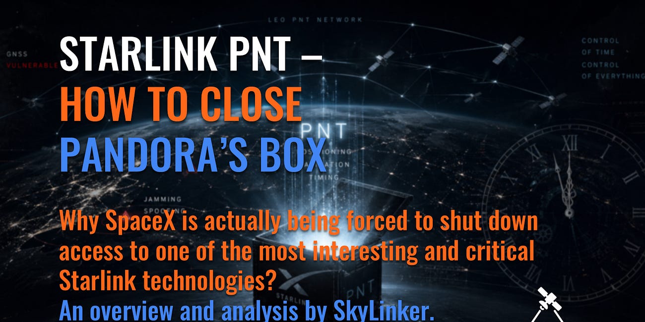 Starlink PNT — How to Close Pandora’s Box