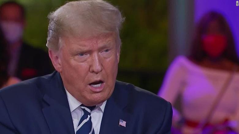 QAnon: Trump again refuses to denounce conspiracy theory in NBC town hall -  CNNPolitics