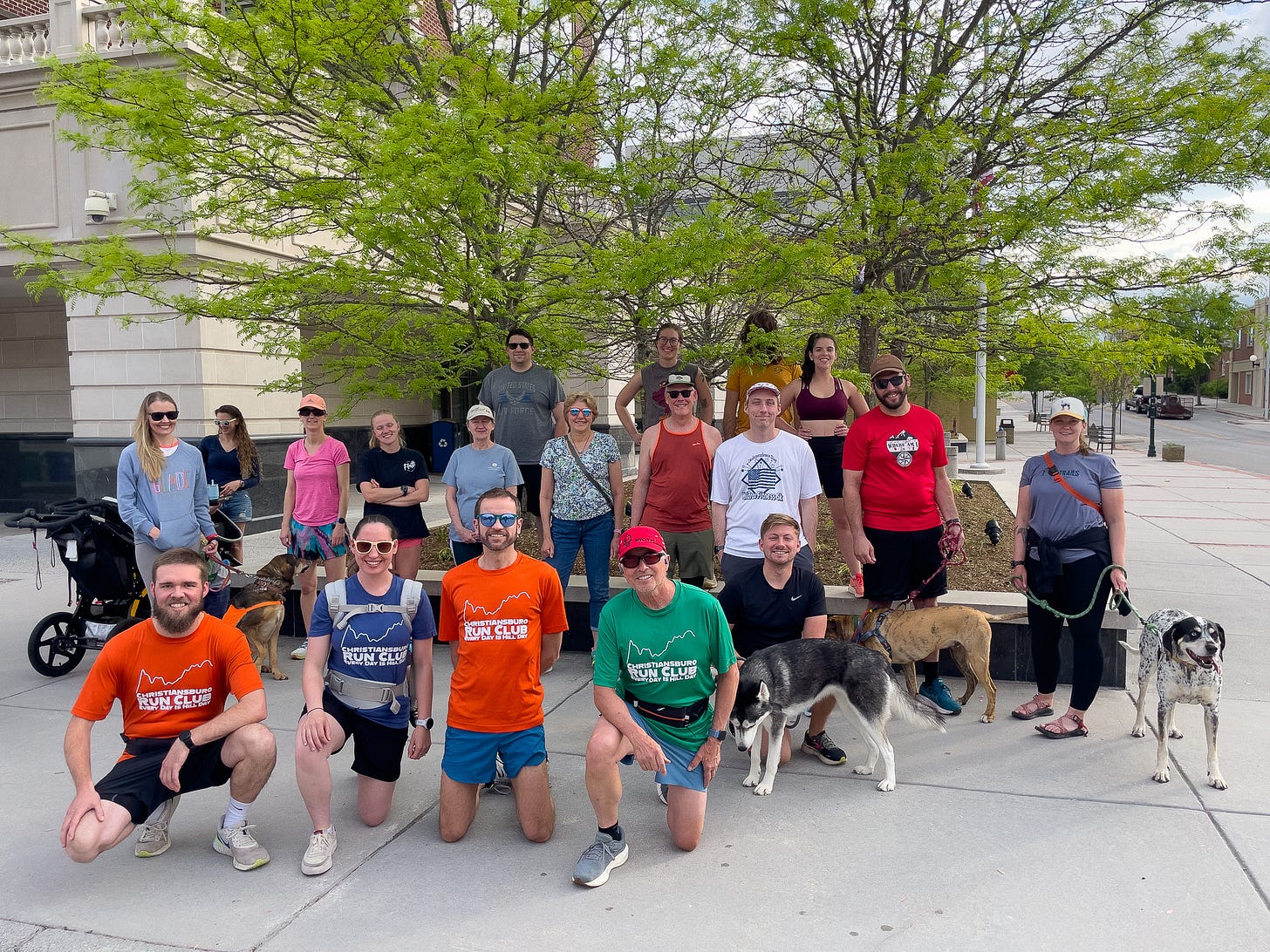 Group of runners and walkers at Christiansburg Run Club