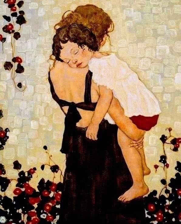 Artist: 'Mother Holding Child' by Gustav Klimt 1905