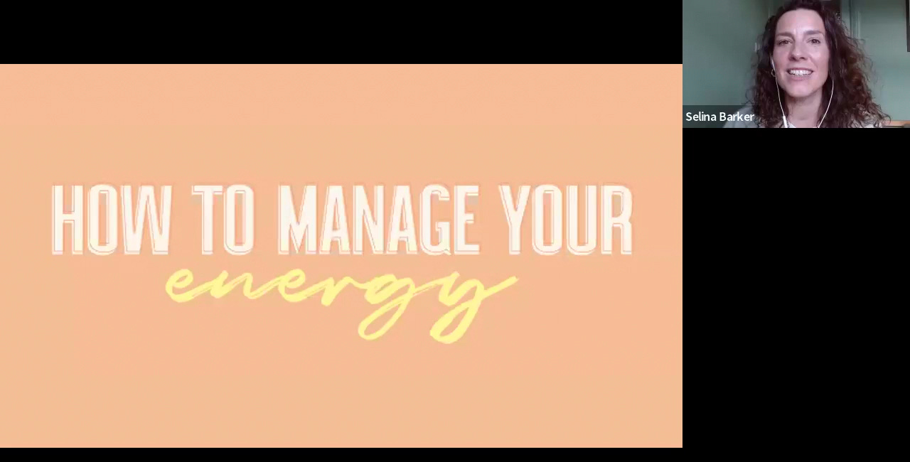 WORKSHOP: How to manage your energy