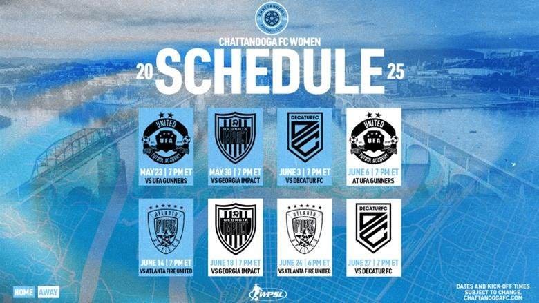 2025 Chattanooga FC Women Schedule
