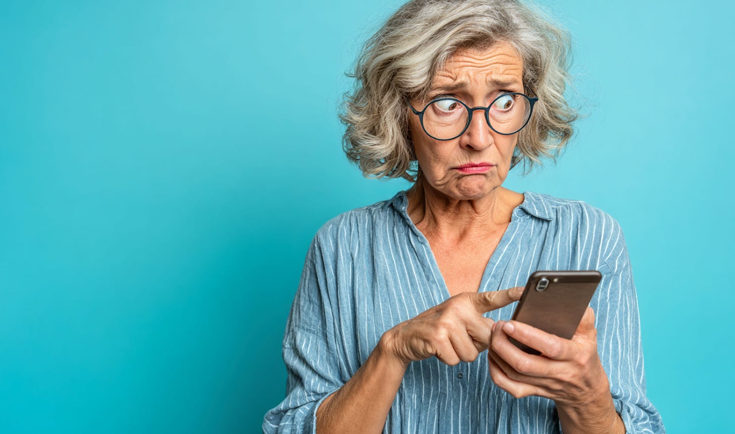 Mother on cell phone