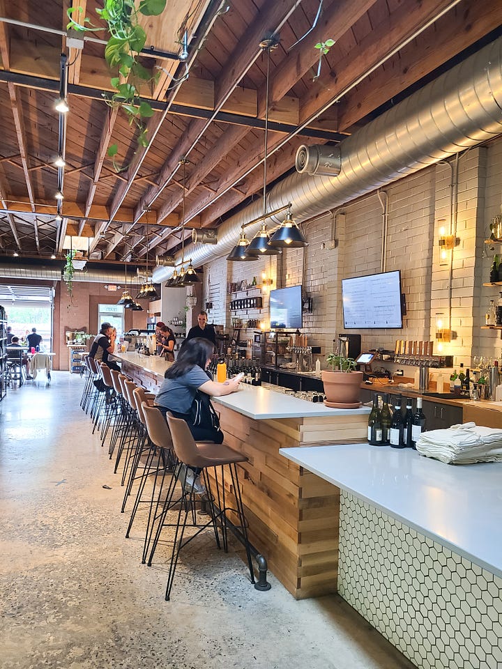 The Hobbyist counter + wine offerings