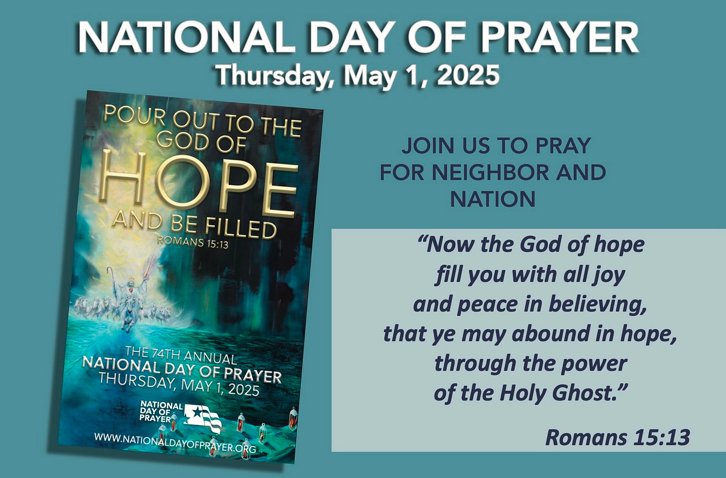 Image of National Day of Prayer promotional graphic. 