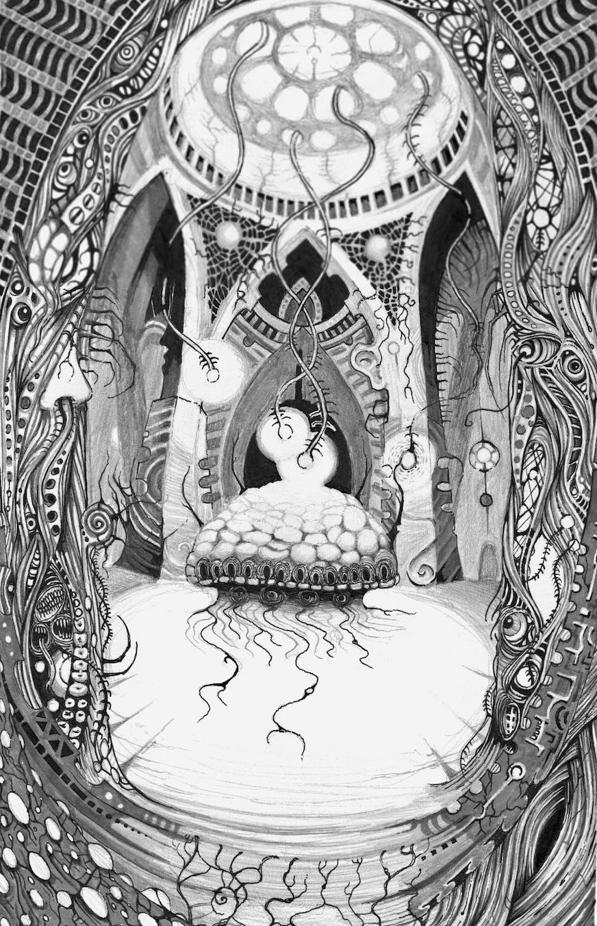 The lovely illustration above, by Lazy Litch, depicts a demon of Kolail, forthcoming in The Oneironaut 2.