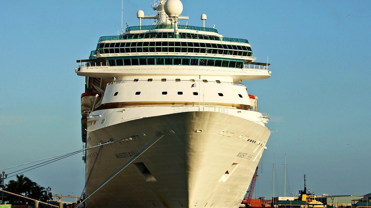 Majesty of the Seas docked in Nassau, Bahamas. Image: Dveking via Wikimedia Commons Majesty of the Seas docked in Nassau, Bahamas. Image: Dveking via Wikimedia Commons