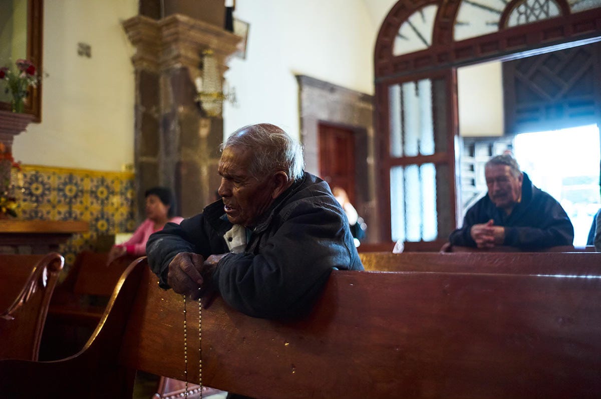 Parishioner at Templo de Nuestra Señora de la Salud