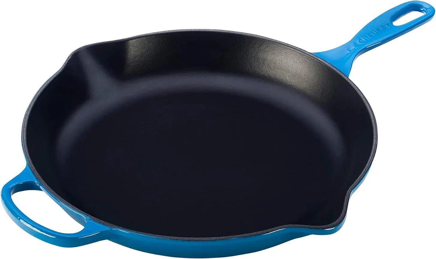 Le Creuset blue cast iron pan