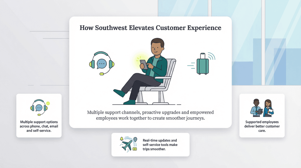 southwest and customer service graphic
