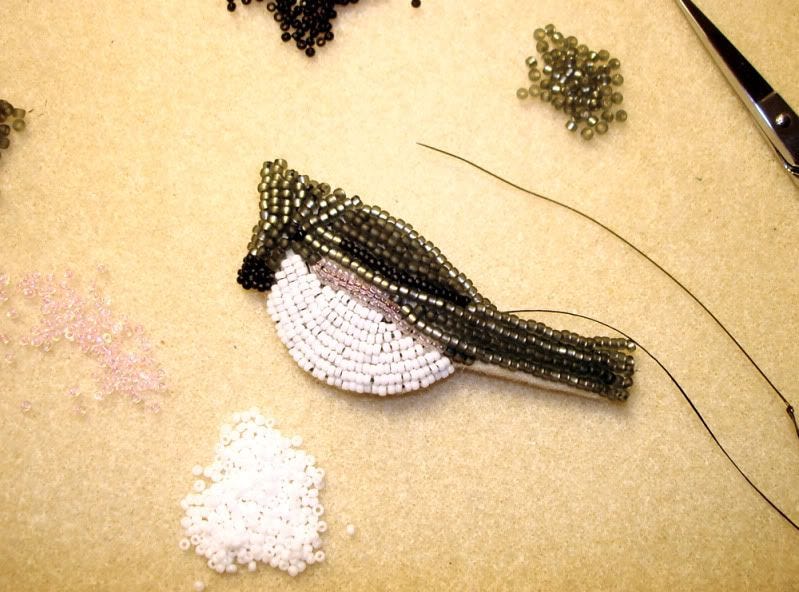 beaded bird art bead embroidery artist beadwork tufted titmouse pin painting beaded bird art bead embroidery artist beadwork tufted titmouse pin painting