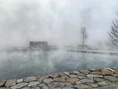 Pictures of waterfalls and hot springs in Iceland.