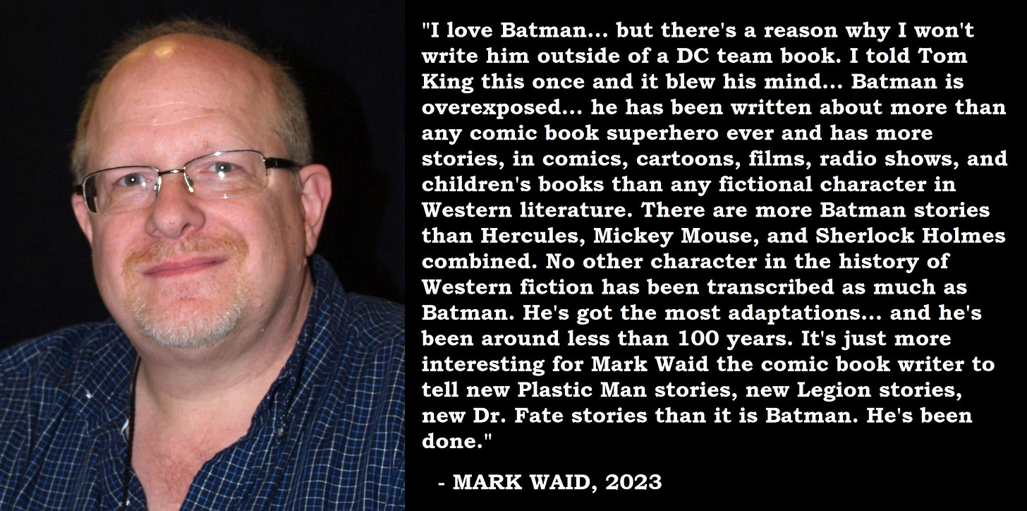 Why Mark Waid will never write a Batman solo story : r/batman