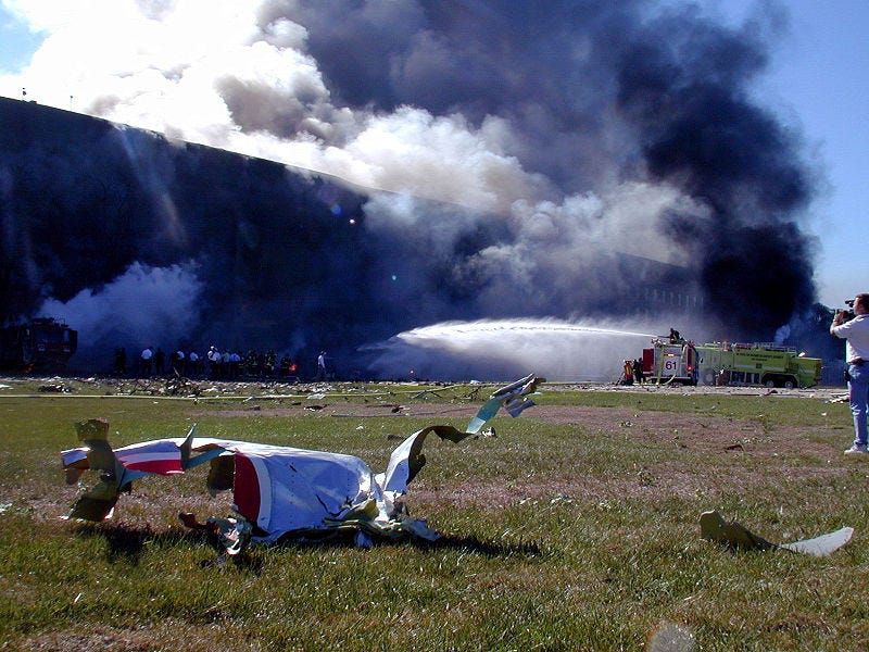File:Flight 77 wreckage at Pentagon.jpg