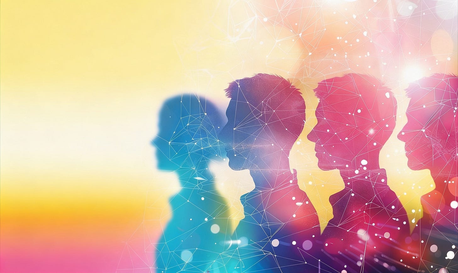 Graphis of 4 people in eerie silhouette