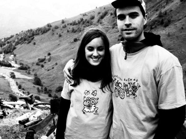 Basque young couple Luz Ardiden