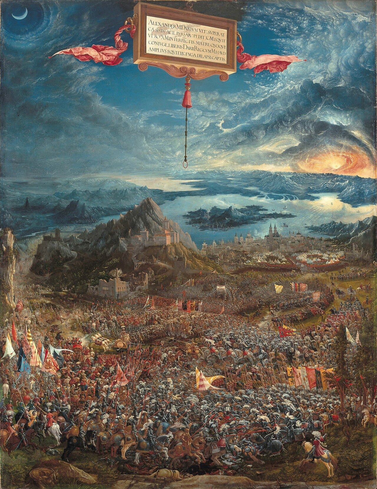 Albrecht Altdorfer, The Battle of Alexander at Issus, 1529 Albrecht Altdorfer, The Battle of Alexander at Issus, 1529