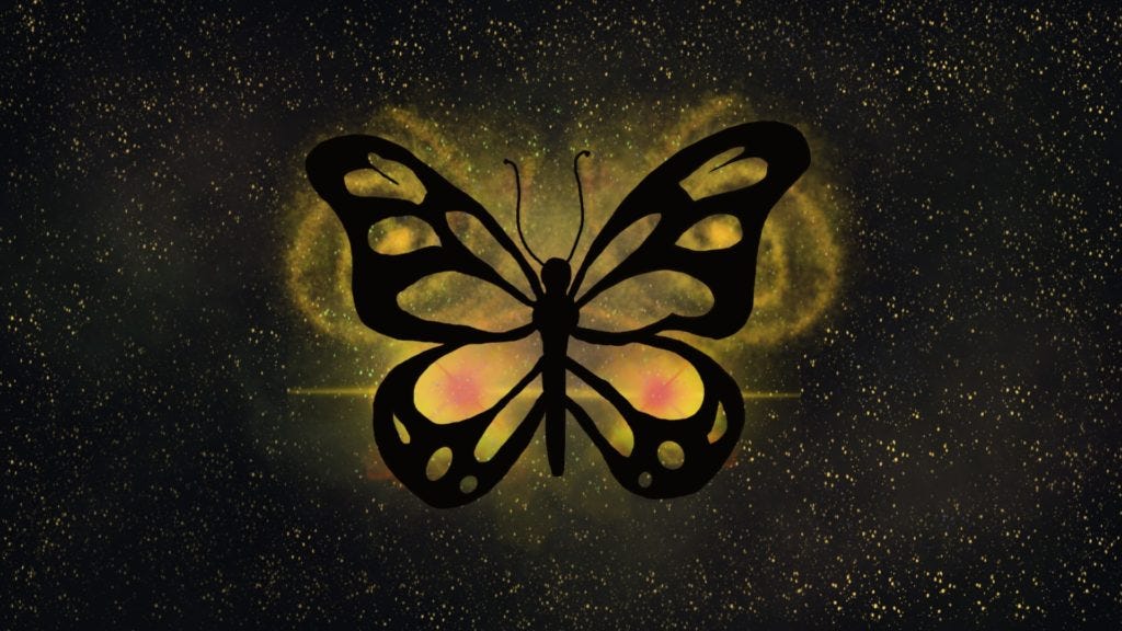Drawing of butterfly effect