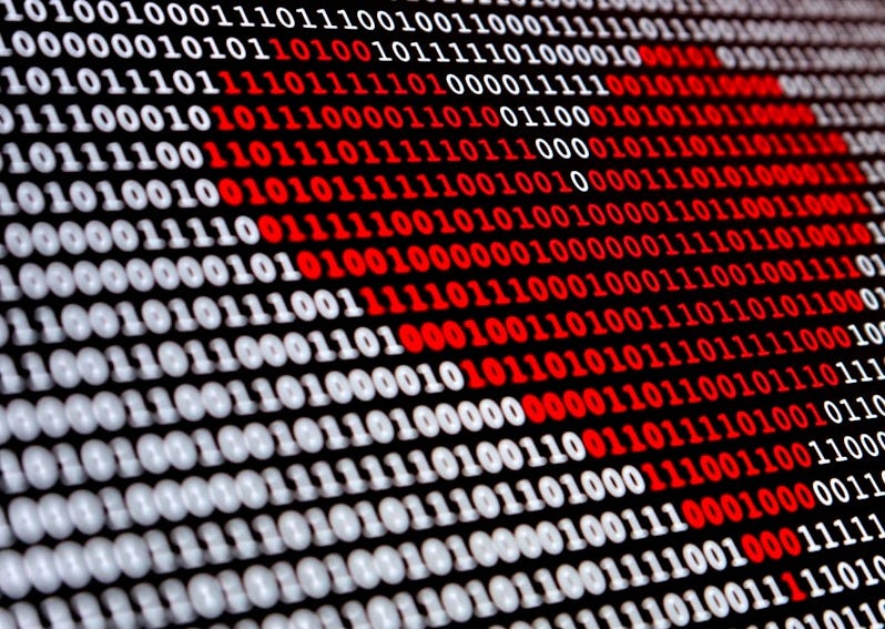 a heart is shown on a computer screen
