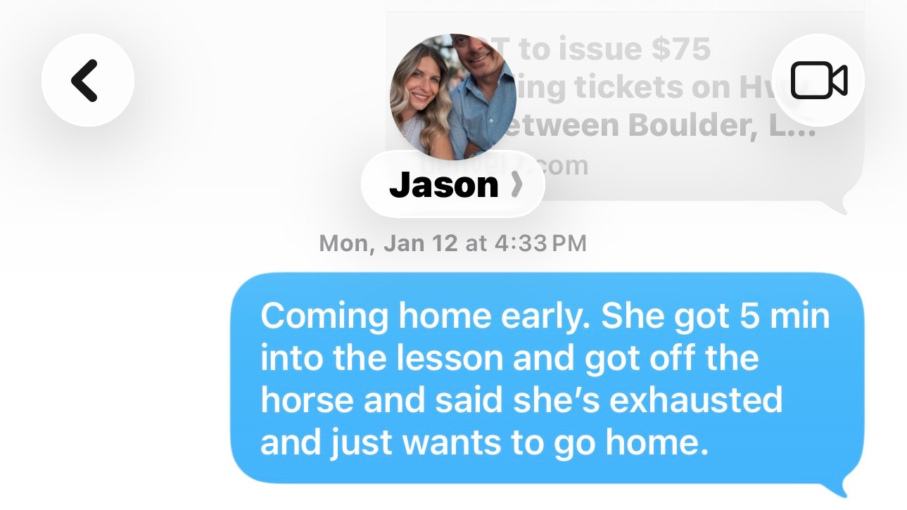 Text message conversation between mom and dad about prioritizing rest and avoiding burnout for their daughter. Text message conversation between mom and dad about prioritizing rest and avoiding burnout for their daughter.
