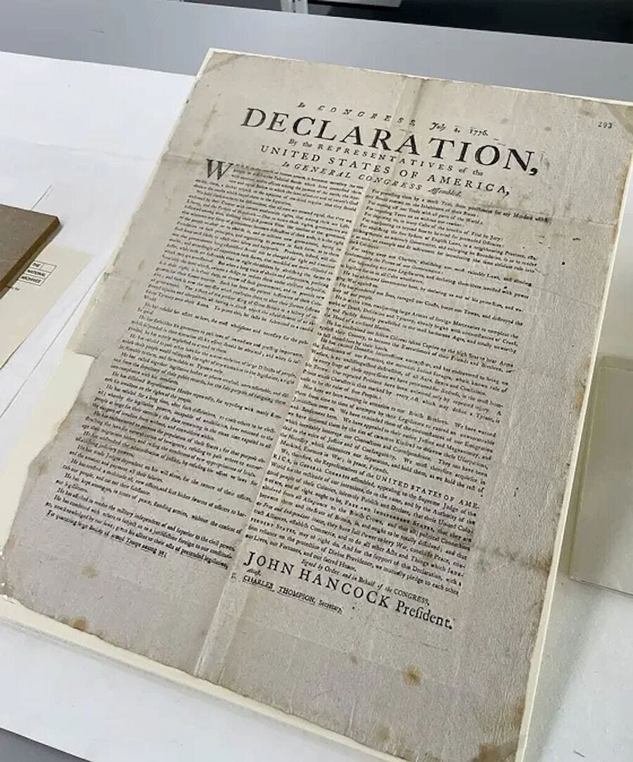printed copy declaration of independence london national archives