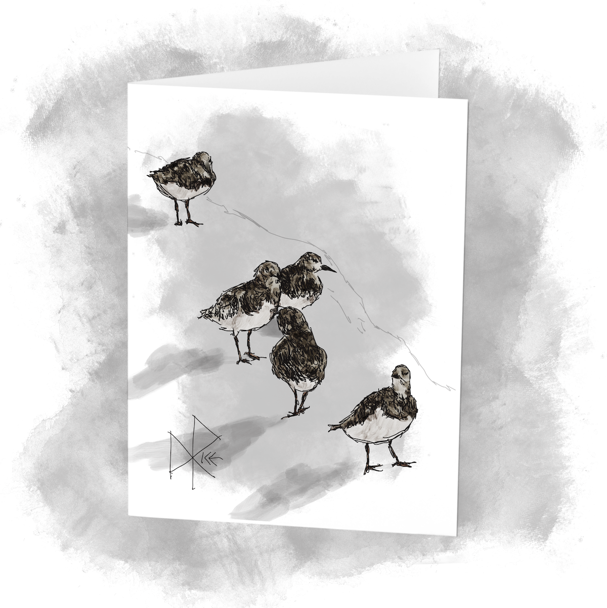 A group of sanderlings on a sunny coastal morning, remaining south over winter before returning to their tundra breeding grounds in the spring. Sketch art by Don Rice. A group of sanderlings on a sunny coastal morning, remaining south over winter before returning to their tundra breeding grounds in the spring. Sketch art by Don Rice.