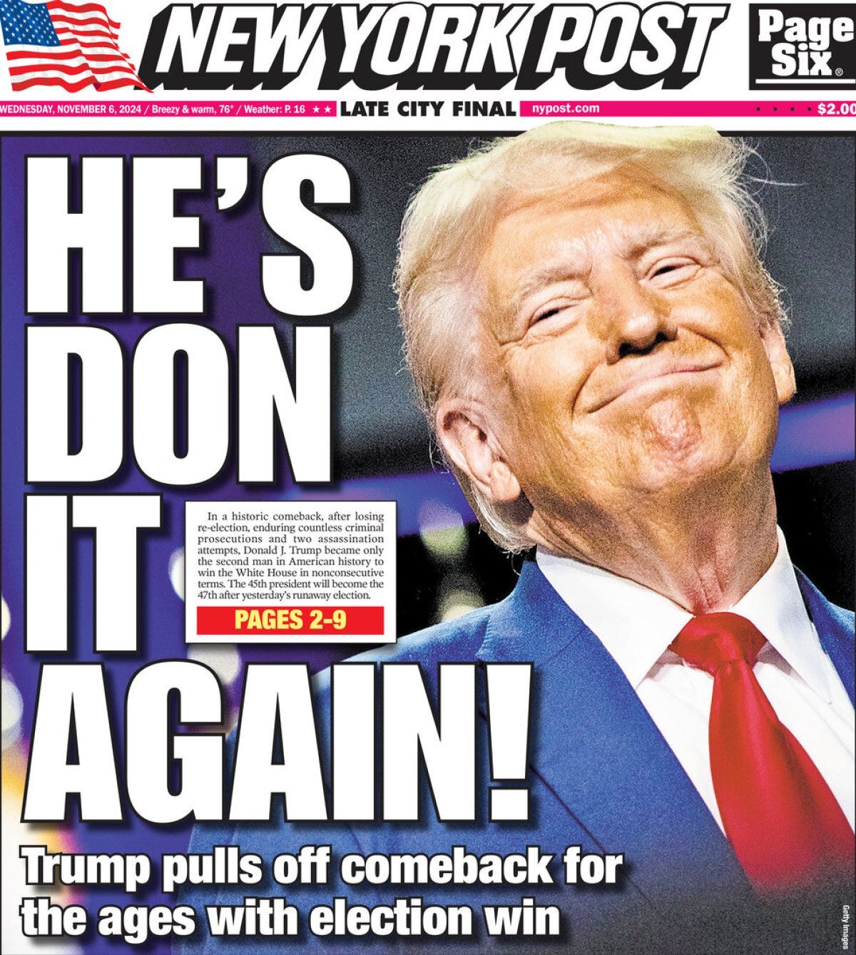 Newspaper front pages react to Donald Trump's election win over Kamala ...